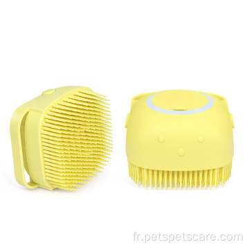 Peigne de nettoyage avec fonction de massage Brosse en silicone pour animaux de compagnie